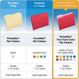 Pendaflex® Colored File Folders, 1-3-cut Tabs, Legal Size, Red-light Red, 100-box freeshipping - TVN Wholesale 