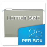 Pendaflex® Colored Reinforced Hanging Folders, Letter Size, 1-5-cut Tab, Gray, 25-box freeshipping - TVN Wholesale 