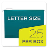 Pendaflex® Colored Reinforced Hanging Folders, Letter Size, 1-5-cut Tab, Teal, 25-box freeshipping - TVN Wholesale 