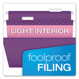 Pendaflex® Colored Reinforced Hanging Folders, Letter Size, 1-5-cut Tab, Violet, 25-box freeshipping - TVN Wholesale 