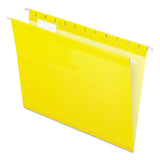 Colored Reinforced Hanging Folders, Letter Size, 1-5-cut Tab, Yellow, 25-box