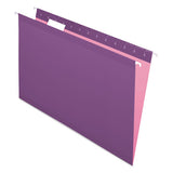 Colored Reinforced Hanging Folders, Legal Size, 1-5-cut Tab, Violet, 25-box