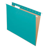 Pendaflex® Colored Hanging Folders, Letter Size, 1-5-cut Tab, Aqua, 25-box freeshipping - TVN Wholesale 