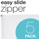 Pendaflex® Poly Zip Envelope, Zipper Closure, 10 X 13, Clear, 5-pack freeshipping - TVN Wholesale 