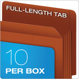 Pendaflex® Heavy-duty End Tab File Pockets, 3.5" Expansion, Letter Size, Red Fiber, 10-box freeshipping - TVN Wholesale 