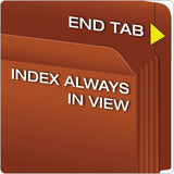 Pendaflex® Heavy-duty End Tab File Pockets, 3.5" Expansion, Legal Size, Red Fiber, 10-box freeshipping - TVN Wholesale 