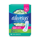 Always® Ultra Thin Pads, Super Long 10 Hour, 40-pack, 6 Packs-carton freeshipping - TVN Wholesale 