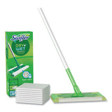 Swiffer® Sweeper Mop, 10 X 4.8 White Cloth Head, 46" Green-silver Aluminum-plastic Handle, 6-carton freeshipping - TVN Wholesale 