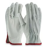 PIP Top-grain Leather Drivers Gloves With Shoulder-split Cowhide Leather Back, Small, Gray freeshipping - TVN Wholesale 