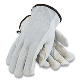 PIP Top-grain Leather Drivers Gloves With Shoulder-split Cowhide Leather Back, Small, Gray freeshipping - TVN Wholesale 