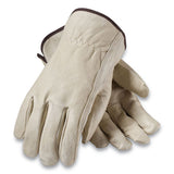 PIP Top-grain Pigskin Leather Drivers Gloves, Economy Grade, Medium, Gray freeshipping - TVN Wholesale 