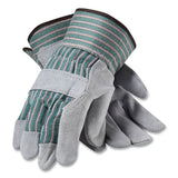 PIP Bronze Series Leather-fabric Work Gloves, Large (size 9), Gray-green, 12 Pairs freeshipping - TVN Wholesale 