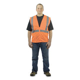 PIP Ansi Class 2 Four Pocket Zipper Safety Vest, Polyester Mesh, X-large, Hi-viz Orange freeshipping - TVN Wholesale 