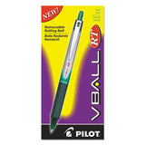 Pilot® Vball Rt Liquid Ink Roller Ball Pen, Retractable, Fine 0.7 Mm, Green Ink, Green-white Barrel freeshipping - TVN Wholesale 