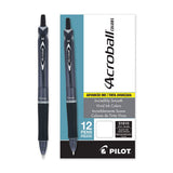 Pilot® Acroball Colors Advanced Ink Ballpoint Pen, Retractable, Medium 1 Mm, Black Ink, Black Barrel, Dozen freeshipping - TVN Wholesale 