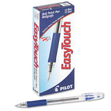 Pilot® Easytouch Ballpoint Pen, Stick, Medium 1 Mm, Blue Ink, Clear Barrel, Dozen freeshipping - TVN Wholesale 