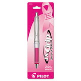 Pilot® Dr. Grip Center Of Gravity Breast Cancer Awareness Ballpoint Pen, Retractable, Medium 1mm, Black Ink, Silver-pink Barrel freeshipping - TVN Wholesale 