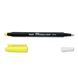 Markliter Ball Pen And Highlighter, Fluorescent Yellow-black Inks, Chisel-conical Tips, Black-yellow-white Barrel