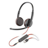 poly® Blackwire 3225, Binaural, Over The Head Headset freeshipping - TVN Wholesale 
