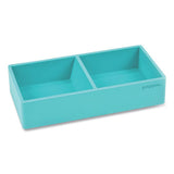 Poppin Softie This + That Tray, 2-compartment, 3 X 6.25 X 1.5, Aqua freeshipping - TVN Wholesale 