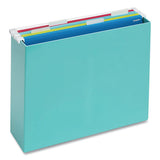 Poppin Plastic File Box, Letter Files, 3.75 X 12.25 X 9.75, Aqua freeshipping - TVN Wholesale 