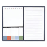 Poppin Work Happy Sticky Note Set, One Lined Writing Pad, One Square Pad, Page Markers In Five Colors, Lagoon, 270 Sheets freeshipping - TVN Wholesale 