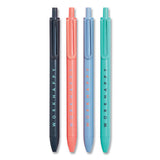 Poppin Work Happy Gel Pen, Retractable, Fine 0.7 Mm, Black Ink, Assorted Barrel Colors, 4-pack freeshipping - TVN Wholesale 