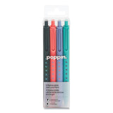 Poppin Work Happy Gel Pen, Retractable, Fine 0.7 Mm, Black Ink, Assorted Barrel Colors, 4-pack freeshipping - TVN Wholesale 