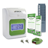 uPunch™ Hn1500 Electronic Non-calculating Time Clock Bundle, Lcd Display, Beige-green freeshipping - TVN Wholesale 