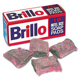 Brillo® Hotel Size Steel Wool Soap Pad, 4 X 4, Charcoal-pink,10-pack, 120-carton freeshipping - TVN Wholesale 