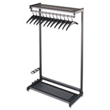 Quartet® Single-sided Rack W-two Shelves, 12 Hangers, Steel, 48w X 18.5d X 61.5h, Black freeshipping - TVN Wholesale 
