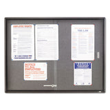 Quartet® Enclosed Bulletin Board, Fabric-cork-glass, 48 X 36, Gray, Aluminum Frame freeshipping - TVN Wholesale 