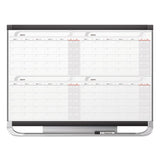 Quartet® Prestige 2 Magnetic Total Erase 4-month Calendar, 36 X 24, Graphite Color Frame freeshipping - TVN Wholesale 