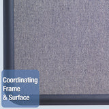 Quartet® Contour Fabric Bulletin Board, 48 X 36, Light Blue, Plastic Navy Blue Frame freeshipping - TVN Wholesale 