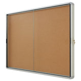 Quartet® Enclosed Indoor Cork Bulletin Board W-sliding Glass Doors, 56 X 39, Silver Frame freeshipping - TVN Wholesale 