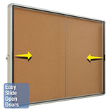 Quartet® Enclosed Indoor Cork Bulletin Board W-sliding Glass Doors, 56 X 39, Silver Frame freeshipping - TVN Wholesale 
