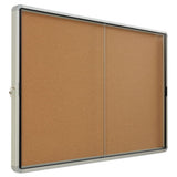 Quartet® Enclosed Indoor Cork Bulletin Board W-sliding Glass Doors, 56 X 39, Silver Frame freeshipping - TVN Wholesale 