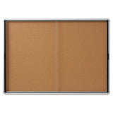 Quartet® Enclosed Indoor Cork Bulletin Board W-sliding Glass Doors, 56 X 39, Silver Frame freeshipping - TVN Wholesale 