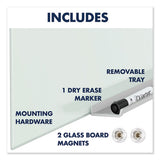 Quartet® Invisamount Magnetic Glass Marker Board, Frameless, 74" X 42", White Surface freeshipping - TVN Wholesale 