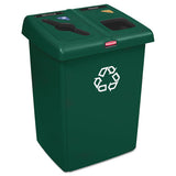 Rubbermaid® Commercial Glutton Recycling Station, Two-stream, 46 Gal, Green freeshipping - TVN Wholesale 