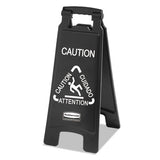 Rubbermaid® Commercial Executive 2-sided Multi-lingual Caution Sign, Black-white, 10 9-10 X 26 1-10 freeshipping - TVN Wholesale 
