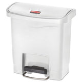 Rubbermaid® Commercial Slim Jim Resin Step-on Container, Front Step Style, 4 Gal, White freeshipping - TVN Wholesale 