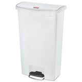 Rubbermaid® Commercial Slim Jim Resin Step-on Container, Front Step Style, 18 Gal, White freeshipping - TVN Wholesale 