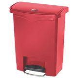 Rubbermaid® Commercial Slim Jim Resin Step-on Container, Front Step Style, 8 Gal, Red freeshipping - TVN Wholesale 