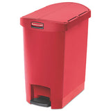 Rubbermaid® Commercial Slim Jim Resin Step-on Container, End Step Style, 8 Gal, Red freeshipping - TVN Wholesale 
