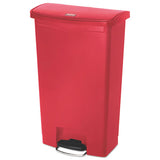 Rubbermaid® Commercial Slim Jim Resin Step-on Container, Front Step Style, 18 Gal, Red freeshipping - TVN Wholesale 
