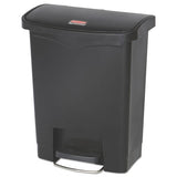 Rubbermaid® Commercial Slim Jim Resin Step-on Container, Front Step Style, 8 Gal, Black freeshipping - TVN Wholesale 