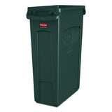 Rubbermaid® Commercial Slim Jim Receptacle With Venting Channels, Rectangular, Plastic, 23 Gal, Dark Green freeshipping - TVN Wholesale 