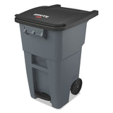 Rubbermaid® Commercial Brute Step-on Rollouts, Square, 50 Gal, Gray freeshipping - TVN Wholesale 