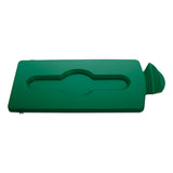 Rubbermaid® Commercial Slim Jim Single Stream Recycling Top For Slim Jim Containers, 8 X 16.5 X 0.5, Green freeshipping - TVN Wholesale 